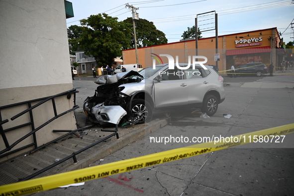 A man driving a vehicle sustains a gunshot wound to the head, loses control, and strikes a pedestrian in the St. Albans section of Queens, N...