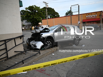 A man driving a vehicle sustains a gunshot wound to the head, loses control, and strikes a pedestrian in the St. Albans section of Queens, N...