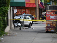 A man driving a vehicle sustains a gunshot wound to the head, loses control, and strikes a pedestrian in the St. Albans section of Queens, N...