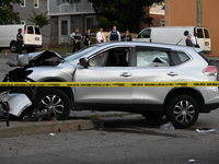 A man driving a vehicle sustains a gunshot wound to the head, loses control, and strikes a pedestrian in the St. Albans section of Queens, N...