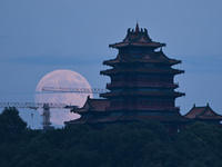 A photo taken in Nanjing, China, on September 17, 2024, shows the ''supermoon'' over Nanjing, Jiangsu province, China. (