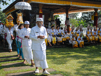 Several Jabodetabek-based Balinese Hindus attended the 19th Pujawali tradition at Parahyangan Agung Jagatkarta Temple in Bogor, West Java, I...