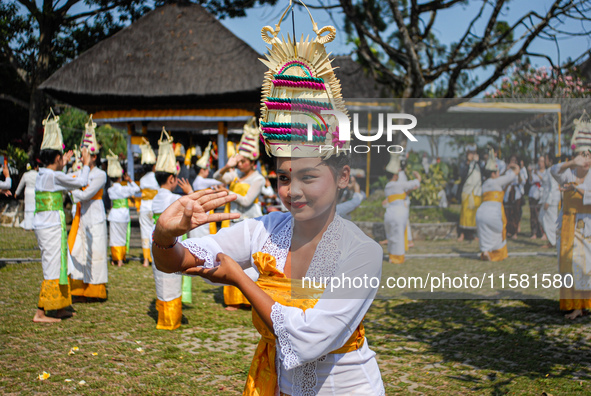 Several Jabodetabek-based Balinese Hindus attended the 19th Pujawali tradition at Parahyangan Agung Jagatkarta Temple in Bogor, West Java, I...