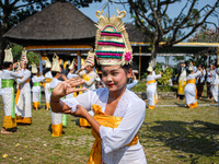 Several Jabodetabek-based Balinese Hindus attended the 19th Pujawali tradition at Parahyangan Agung Jagatkarta Temple in Bogor, West Java, I...