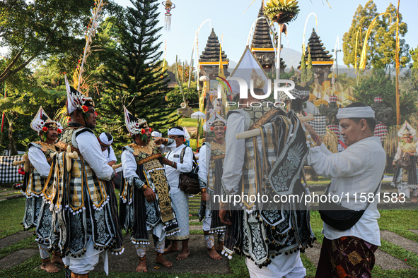 Several Jabodetabek-based Balinese Hindus attended the 19th Pujawali tradition at Parahyangan Agung Jagatkarta Temple in Bogor, West Java, I...