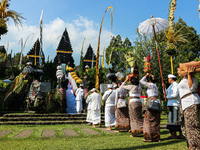 Several Jabodetabek-based Balinese Hindus attended the 19th Pujawali tradition at Parahyangan Agung Jagatkarta Temple in Bogor, West Java, I...