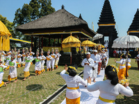 Several Jabodetabek-based Balinese Hindus attended the 19th Pujawali tradition at Parahyangan Agung Jagatkarta Temple in Bogor, West Java, I...