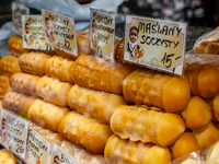 Traditional goat milk cheese are seen on a landmark Krupowki Street in the center of Zakopane, a popular Tatra mountain holiday resort as Au...