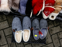 Traditional winter sleepers are seen on a landmark Krupowki Street in the center of Zakopane, a popular Tatra mountain holiday resort as Aut...