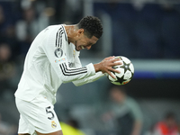 Jude Bellingham central midfield of Real Madrid and England reacts during the UEFA Champions League 2024/25 League Phase MD1 match between R...