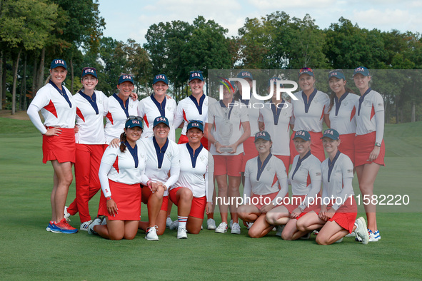 GAINESVILLE, VIRGINIA - SEPTEMBER 15: during the final round of the Solheim Cup at Robert Trent Jones Golf Club on Sunday, September 15, 202...