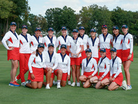 GAINESVILLE, VIRGINIA - SEPTEMBER 15: during the final round of the Solheim Cup at Robert Trent Jones Golf Club on Sunday, September 15, 202...