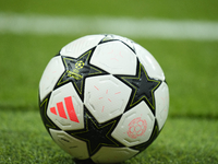 Mathc ball during the UEFA Champions League 2024/25 League Phase MD1 match between Real Madrid C.F. and VfB Stuttgart at Estadio Santiago Be...