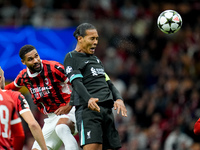 Virgil van Dijk of Liverpool FC scores second goal during the UEFA Champions League 2024/25 League Phase MD1 match between AC Milan and Live...