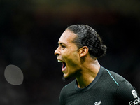 Virgil van Dijk of Liverpool FC celebrates after scoring second goal during the UEFA Champions League 2024/25 League Phase MD1 match between...