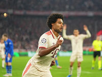 Serge Gnabry of Bayern Munich    celebrate  during the Champions League Round 1 match between Bayern Munich v Dinamo Zagreb, at the Allianz...