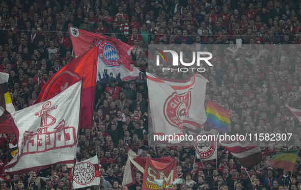      Bayern Munich fans  during the Champions League Round 1 match between Bayern Munich v Dinamo Zagreb, at the Allianz Arena, in Munich, G...