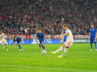 Harry Kane of Bayern Munich    scores the teams first goal  during the Champions League Round 1 match between Bayern Munich v Dinamo Zagreb,...