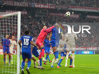 Ivan Nevistić of GNK Dinamo    controls the ball  during the Champions League Round 1 match between Bayern Munich v Dinamo Zagreb, at the Al...