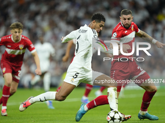 Jude Bellingham central midfield of Real Madrid and England during the UEFA Champions League 2024/25 League Phase MD1 match between Real Mad...