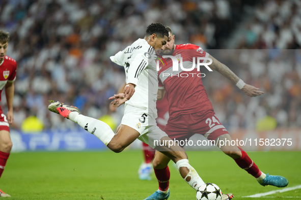 Jude Bellingham central midfield of Real Madrid and England during the UEFA Champions League 2024/25 League Phase MD1 match between Real Mad...