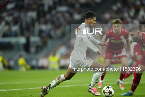 Jude Bellingham central midfield of Real Madrid and England during the UEFA Champions League 2024/25 League Phase MD1 match between Real Mad...