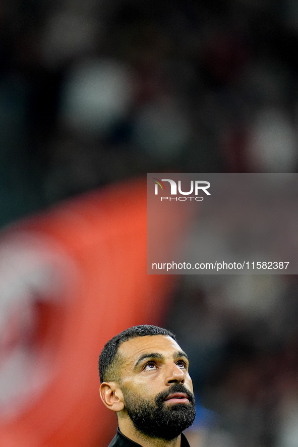 Mohamed Salah of Liverpool FC looks on during the UEFA Champions League 2024/25 League Phase MD1 match between AC Milan and Liverpool FC at...