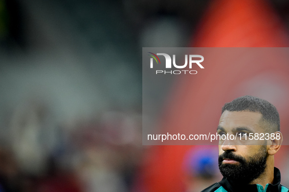 Mohamed Salah of Liverpool FC looks on during the UEFA Champions League 2024/25 League Phase MD1 match between AC Milan and Liverpool FC at...