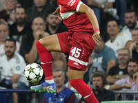 Anrie Chase centre-back of Stuttgart and Japan controls the ball during the UEFA Champions League 2024/25 League Phase MD1 match between Rea...