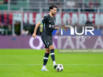 Dominik Szoboszlai of Liverpool FC during the UEFA Champions League 2024/25 League Phase MD1 match between AC Milan and Liverpool FC at Stad...