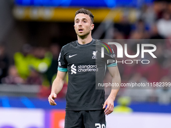 Diogo Jota of Liverpool FC looks on during the UEFA Champions League 2024/25 League Phase MD1 match between AC Milan and Liverpool FC at Sta...