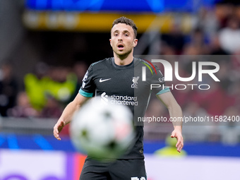 Diogo Jota of Liverpool FC looks on during the UEFA Champions League 2024/25 League Phase MD1 match between AC Milan and Liverpool FC at Sta...