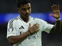 Rodrygo Goes right winger of Real Madrid and Brazil during the UEFA Champions League 2024/25 League Phase MD1 match between Real Madrid C.F....