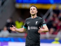 Diogo Jota of Liverpool FC reacts during the UEFA Champions League 2024/25 League Phase MD1 match between AC Milan and Liverpool FC at Stadi...