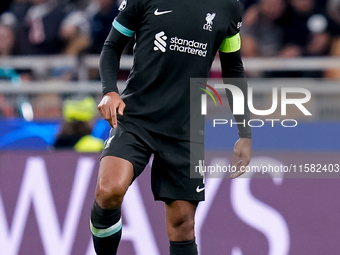 Virgil van Dijk of Liverpool FC during the UEFA Champions League 2024/25 League Phase MD1 match between AC Milan and Liverpool FC at Stadio...