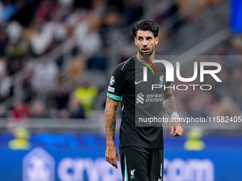 Dominik Szoboszlai of Liverpool FC during the UEFA Champions League 2024/25 League Phase MD1 match between AC Milan and Liverpool FC at Stad...