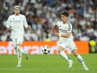 Arda Guler attacking midfield of Real Madrid and Turkey during the UEFA Champions League 2024/25 League Phase MD1 match between Real Madrid...