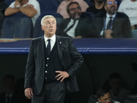 Carlo Ancelotti head coach of Real Madrid during the UEFA Champions League 2024/25 League Phase MD1 match between Real Madrid C.F. and VfB S...