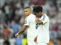 Endrick centre-forward of Real Madrid and Brazil celebrates after scoring his sides first goal during the UEFA Champions League 2024/25 Leag...