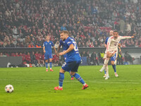 Leroy Sané of Bayern Munich    scores the teams eighth goal  during the Champions League Round 1 match between Bayern Munich v Dinamo Zagreb...