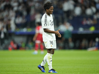 Endrick centre-forward of Real Madrid and Brazil celebrates after scoring his sides first goal during the UEFA Champions League 2024/25 Leag...