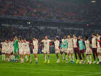 Harry Kane of Bayern Munich    with post game celebration  during the Champions League Round 1 match between Bayern Munich v Dinamo Zagreb,...