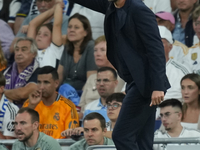 Sebastian Hoeness head coach of Stuttgart during the UEFA Champions League 2024/25 League Phase MD1 match between Real Madrid C.F. and VfB S...