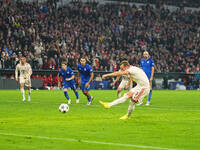 Harry Kane of Bayern Munich    scores the teams sixth goal  during the Champions League Round 1 match between Bayern Munich v Dinamo Zagreb,...