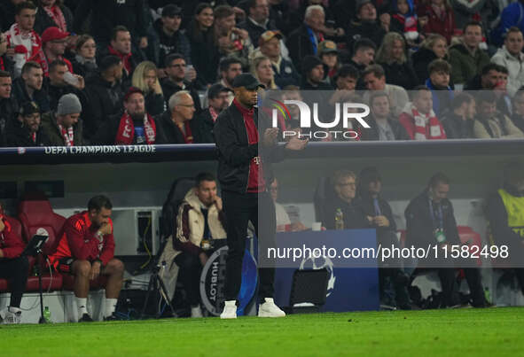 /#2/ //    controls the ball  during the Champions League Round 1 match between Bayern Munich v Dinamo Zagreb, at the Allianz Arena, in Muni...