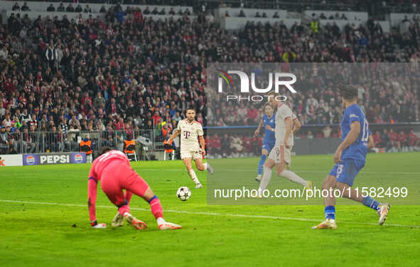 /#2/ //    controls the ball  during the Champions League Round 1 match between Bayern Munich v Dinamo Zagreb, at the Allianz Arena, in Muni...