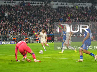 /#2/ //    controls the ball  during the Champions League Round 1 match between Bayern Munich v Dinamo Zagreb, at the Allianz Arena, in Muni...