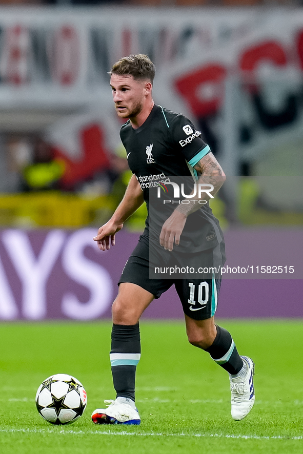 Alexis Mac Allister of Liverpool FC during the UEFA Champions League 2024/25 League Phase MD1 match between AC Milan and Liverpool FC at Sta...