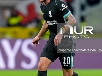 Alexis Mac Allister of Liverpool FC during the UEFA Champions League 2024/25 League Phase MD1 match between AC Milan and Liverpool FC at Sta...