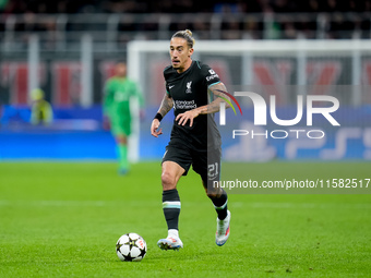 Kostas Tsimikas of Liverpool FC during the UEFA Champions League 2024/25 League Phase MD1 match between AC Milan and Liverpool FC at Stadio...